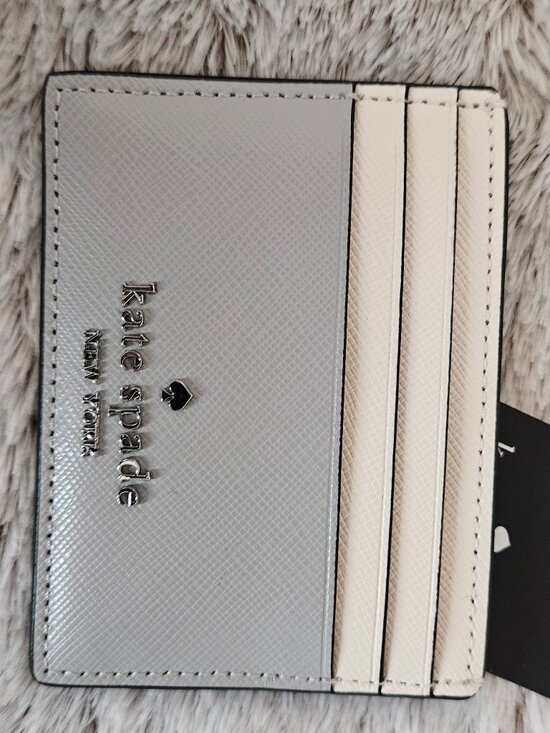 Kate Spade Handbags - Kate Spade New York Madison Slim Card Holder Platinum Grey {#817-6}